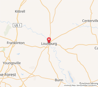 Map of Louisburg, North Carolina
