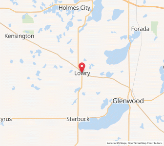 Map of Lowry, Minnesota