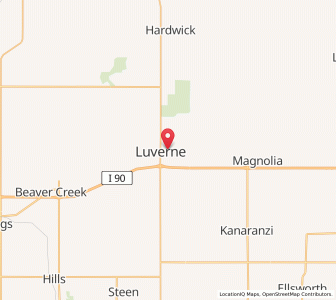 Map of Luverne, Minnesota