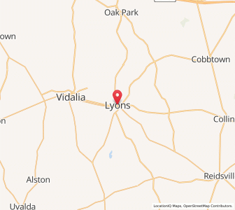 Map of Lyons, Georgia