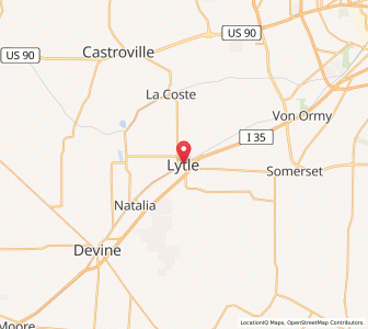Map of Lytle, Texas