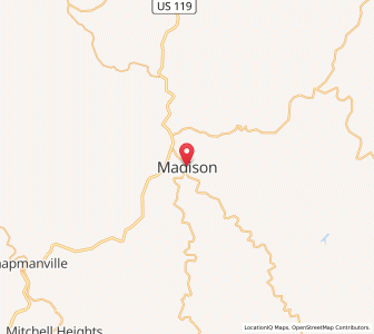 Map of Madison, West Virginia