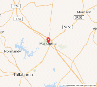 Map of Manchester, Tennessee