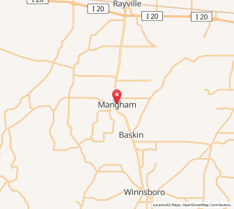 Map of Mangham, Louisiana
