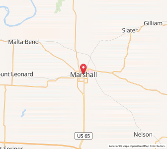 Map of Marshall, Missouri