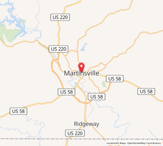 Map of Martinsville, Virginia
