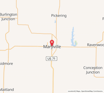 Map of Maryville, Missouri