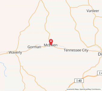 Map of McEwen, Tennessee