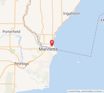 Map of Menominee, Michigan