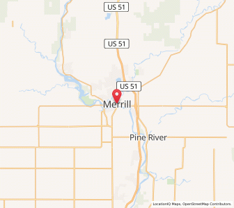 Map of Merrill, Wisconsin