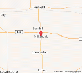 Map of Mill Shoals, Illinois
