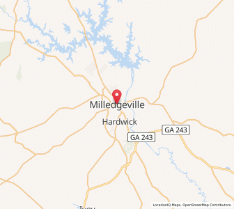 Map of Milledgeville, Georgia