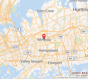 Map of Mineola, New York