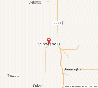 Map of Minneapolis, Kansas
