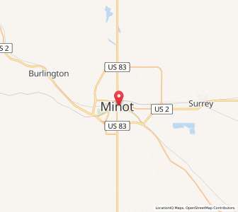 Map of Minot, North Dakota