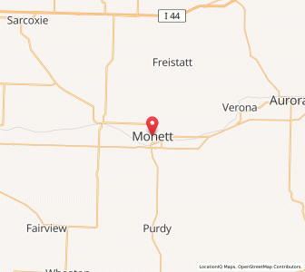 Map of Monett, Missouri