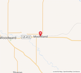 Map of Mooreland, Oklahoma