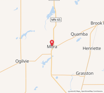 Map of Mora, Minnesota
