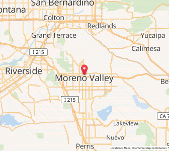 Map of Moreno Valley, California