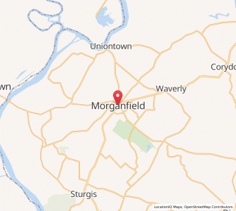 Map of Morganfield, Kentucky