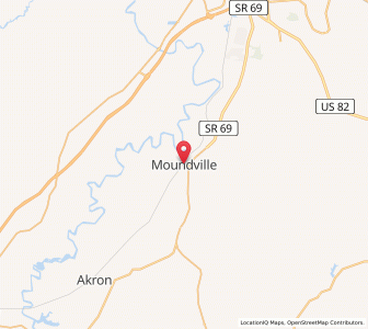 Map of Moundville, Alabama