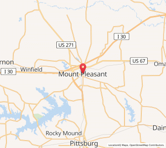Map of Mount Pleasant, Texas