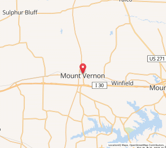 Map of Mount Vernon, Texas