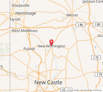 Map of New Wilmington, Pennsylvania