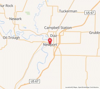 Map of Newport, Arkansas