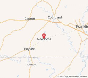 Map of Newsoms, Virginia