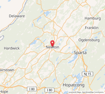 Map of Newton, New Jersey