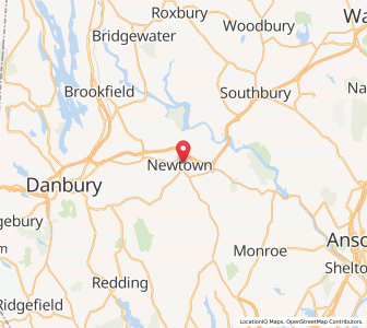 Map of Newtown, Connecticut