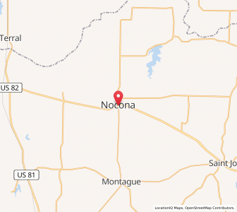 Map of Nocona, Texas