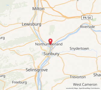 Map of Northumberland, Pennsylvania