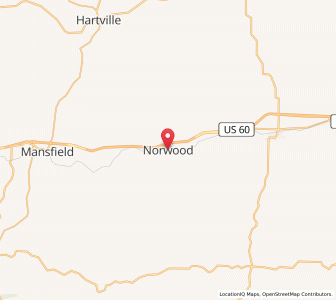 Map of Norwood, Missouri