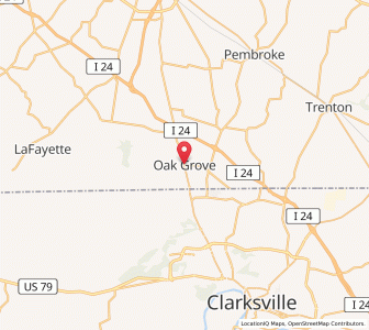 Map of Oak Grove, Kentucky