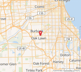 Map of Oak Lawn, Illinois