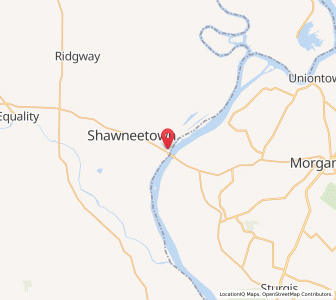 Map of Old Shawneetown, Illinois