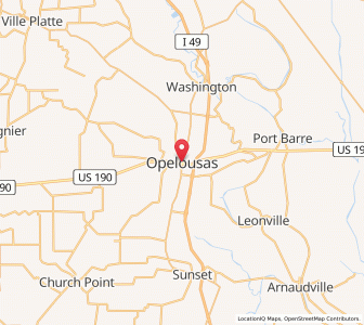 Map of Opelousas, Louisiana