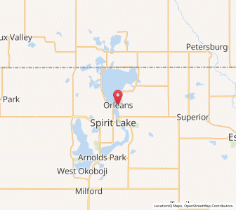 Map of Orleans, Iowa