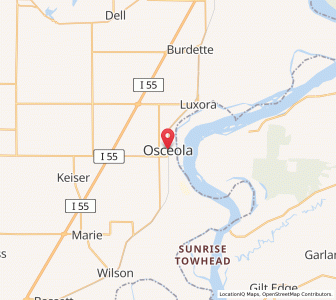 Map of Osceola, Arkansas