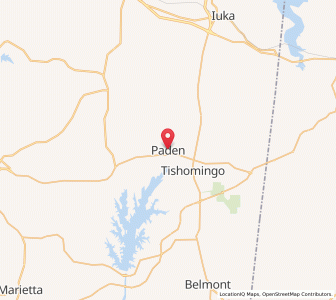 Map of Paden, Mississippi
