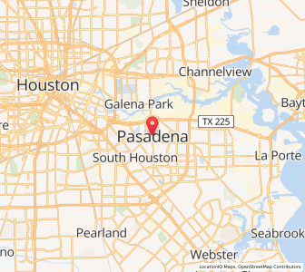 Map of Pasadena, Texas
