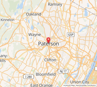 Map of Paterson, New Jersey