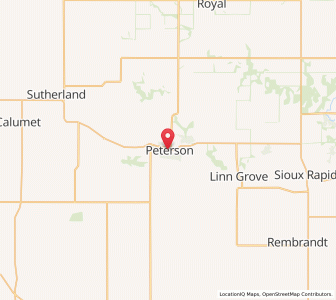Map of Peterson, Iowa