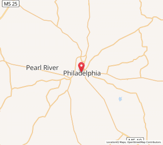 Map of Philadelphia, Mississippi