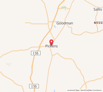 Map of Pickens, Mississippi