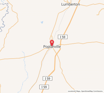 Map of Poplarville, Mississippi
