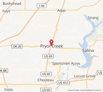 Map of Pryor Creek, Oklahoma
