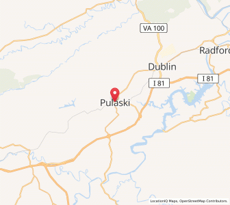 Map of Pulaski, Virginia